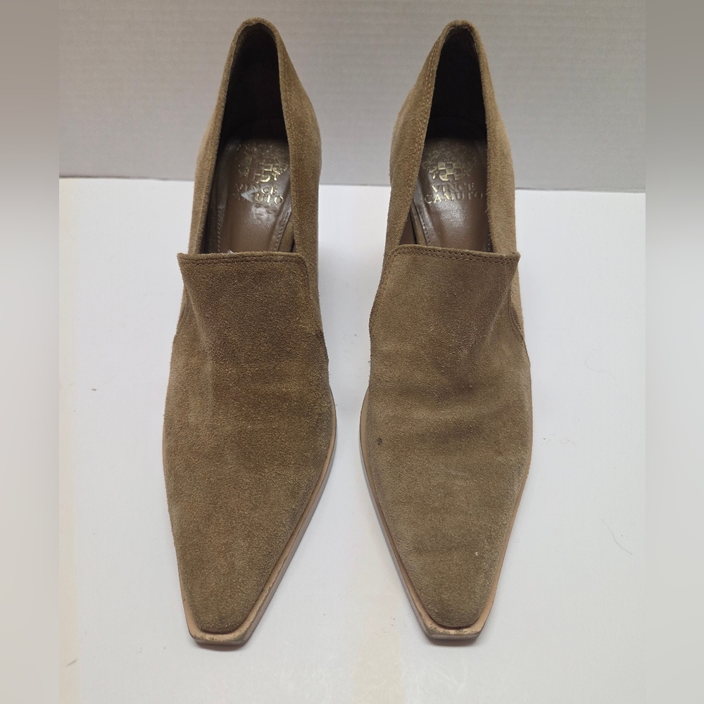 Vince Camuto Wevenly Brown Leather Loafer Pumps Women's Size 11